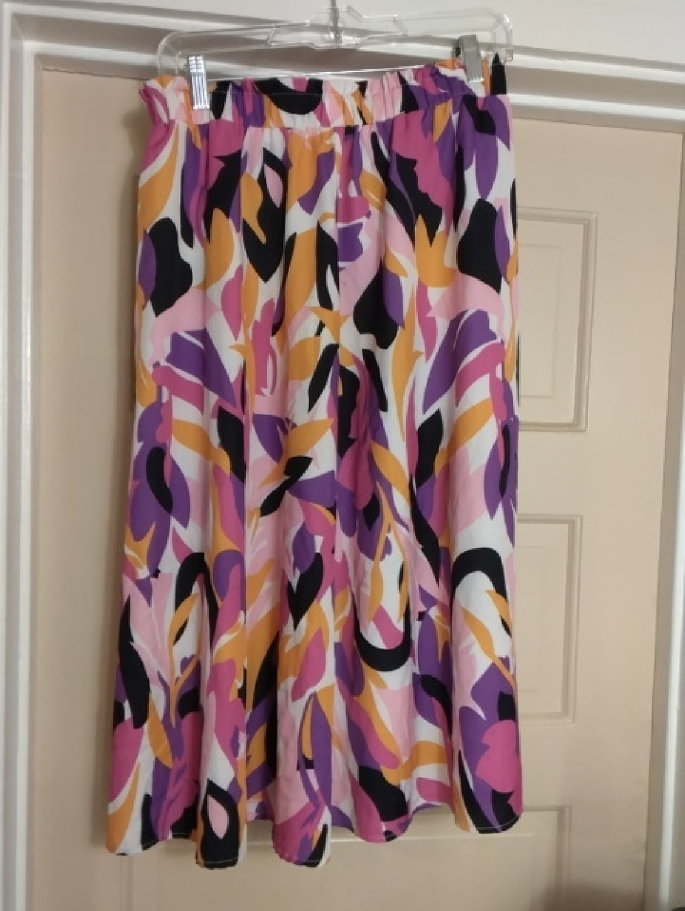 SHEIN Multicolor Abstract Maxi Skirt - Pink, Purple, Yellow & Black